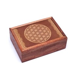 Pudełko z grawerowanym symbolem Kwiatu Życia - Sklep Shamballa