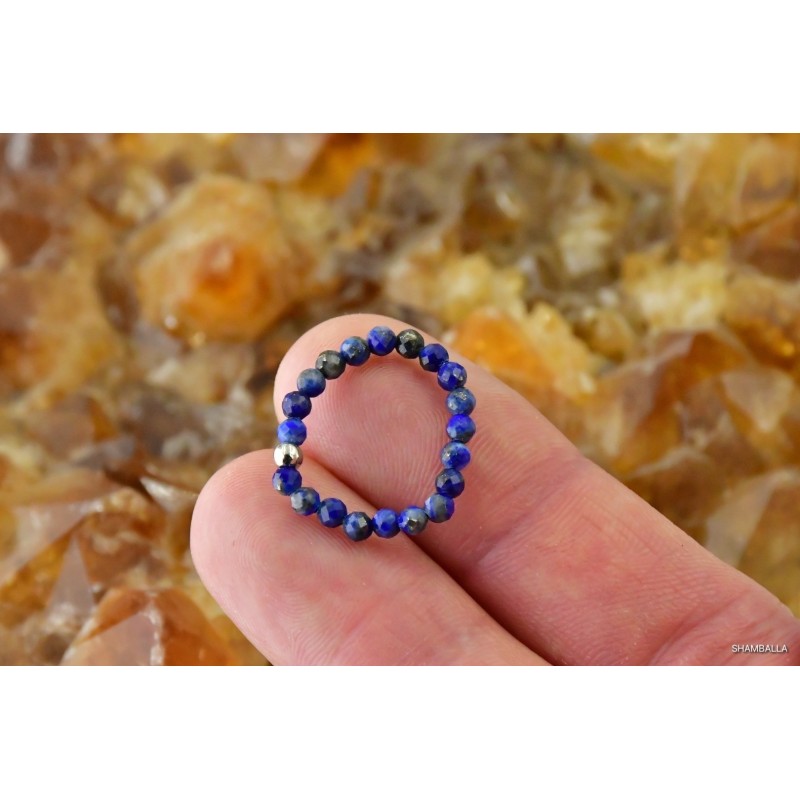 Pierścionek lapis lazuli z koralików - Kamienie naturalne - Sklep Shamballa