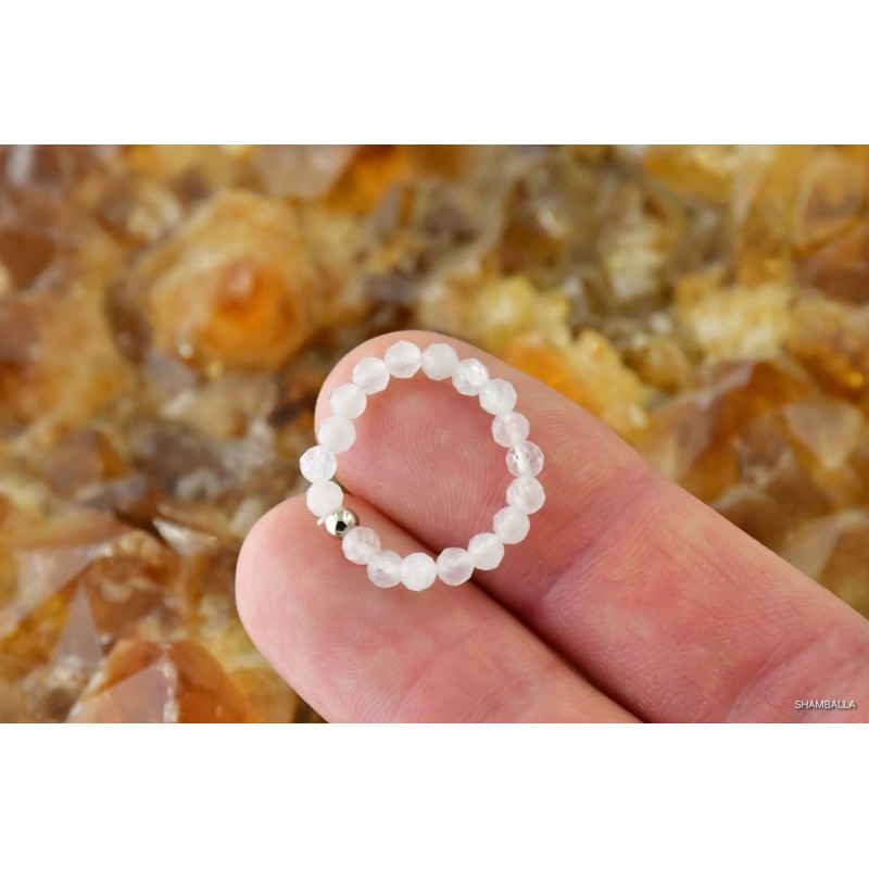 Pierścionek kwarc różowy z koralików - Kamienie naturalne - Sklep Shamballa