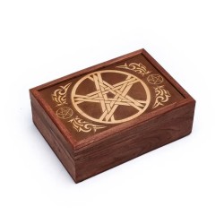 Pudełko z grawerowanym symbolem Pentagramu - Karty do wróżenia - Sklep Shamballa