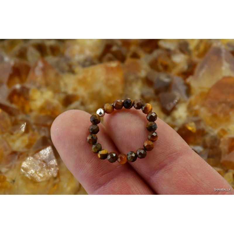 Pierścionek tygrysie oko z koralików - Kamienie naturalne - Sklep Shamballa