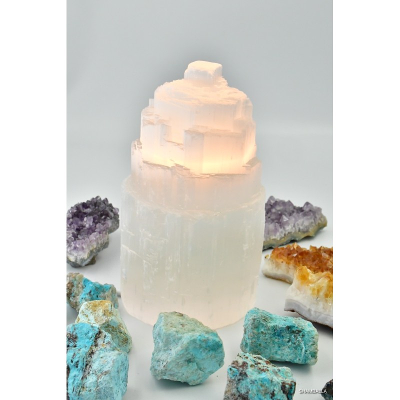 Lampa z selenitu 15 cm - Kamienie naturalne - Sklep Shamballa