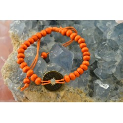 Bransoletka szczęścia Feng Shui pomarańczowa - Kamienie naturalne - Sklep Shamballa
