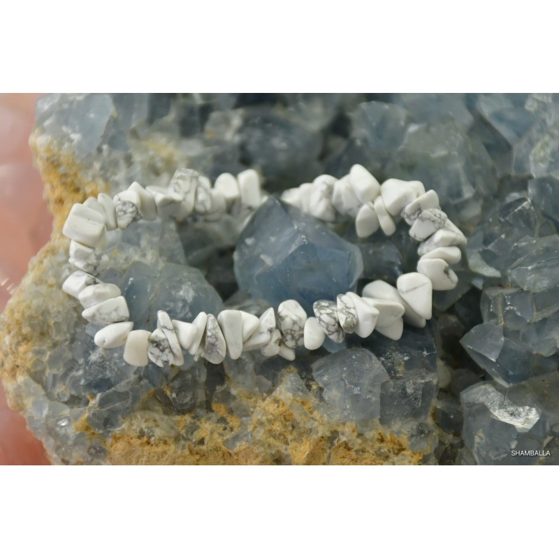 Bransoletka howlit biały - kruszona - Kamienie naturalne - Sklep Shamballa