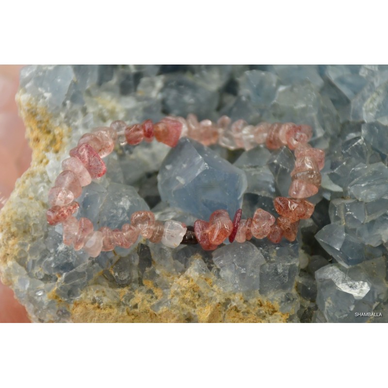 Bransoletka kwarc truskawkowy - kruszona - Kamienie naturalne - Sklep Shamballa