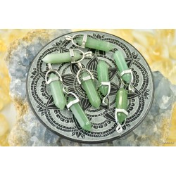 Wisiorek awenturyn zielony w okuciu koloru srebrnego - Kamienie naturalne - Sklep Shamballa