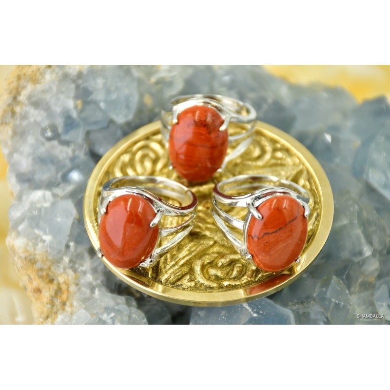 Pierścionek owalny jaspis czerwony - Kamienie naturalne - Sklep Shamballa