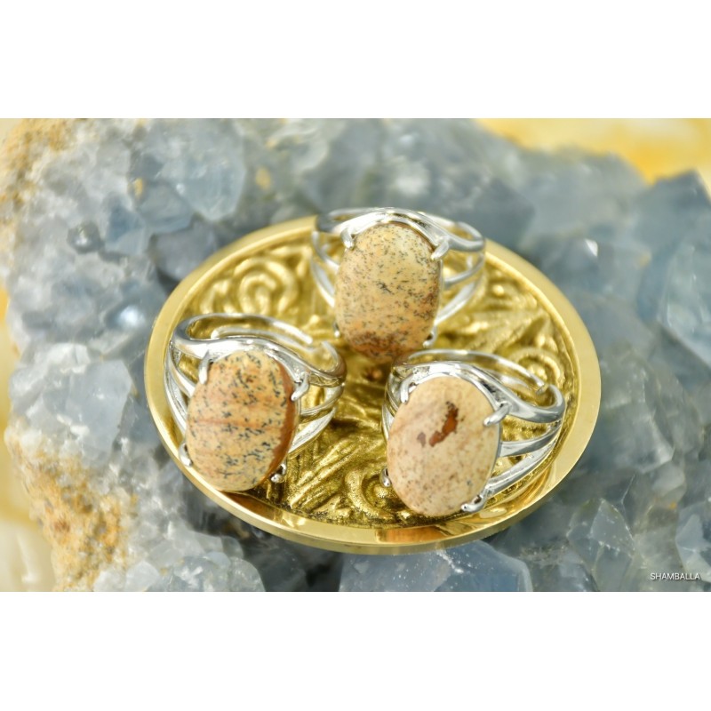Pierścionek owalny jaspis obrazkowy - Kamienie naturalne - Sklep Shamballa