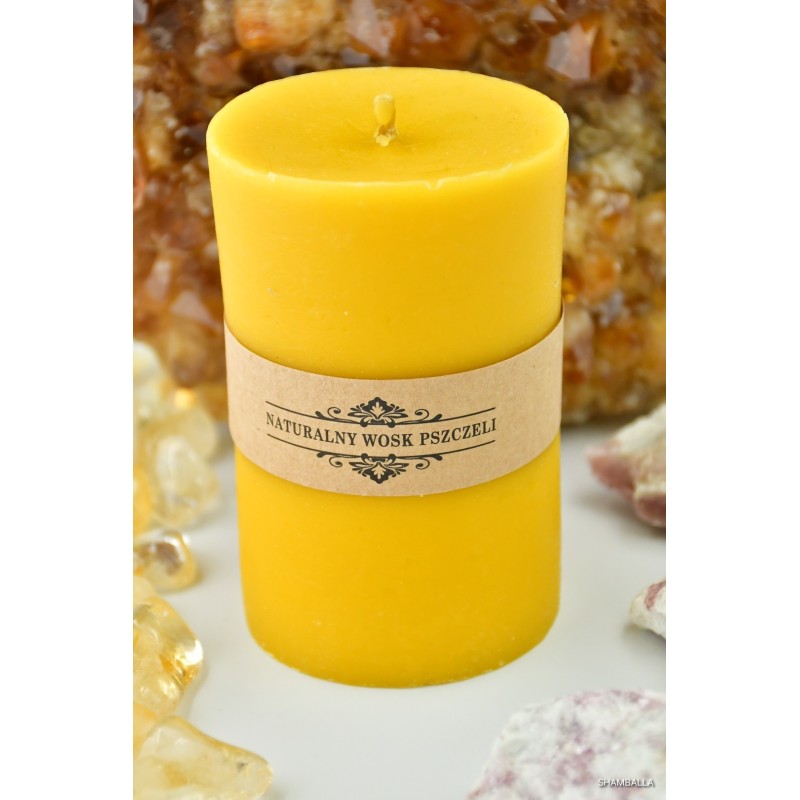 Naturalna świeca walec z wosku pszczelego 10,5 cm - Sklep Shamballa