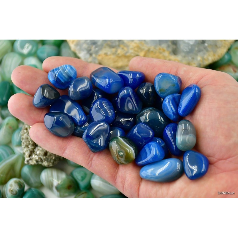 Agat niebieski szlifowany 4 -12 g - Kamienie naturalne - Sklep Shamballa