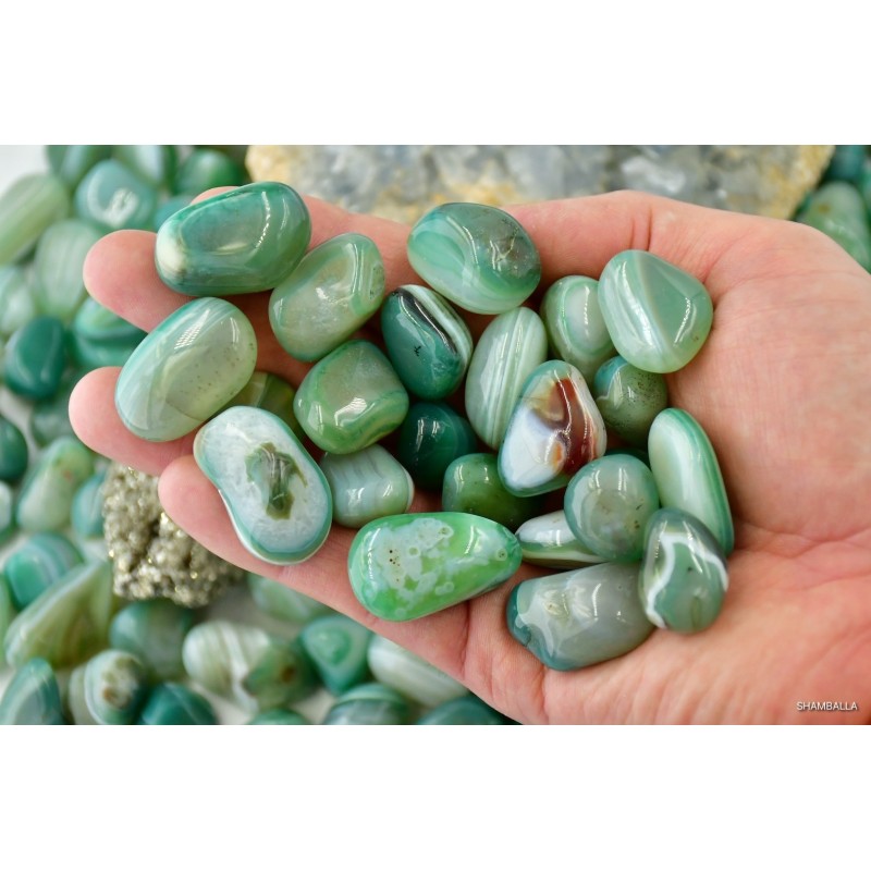 Agat zielony szlifowany 4 - 12 g - Kamienie naturalne - Sklep Shamballa