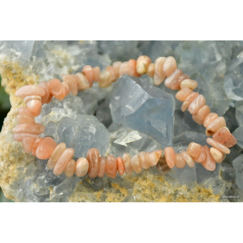 Bransoletka kamień księżycowy brzoskwiniowy - kruszona - Kamienie naturalne - Sklep Shamballa
