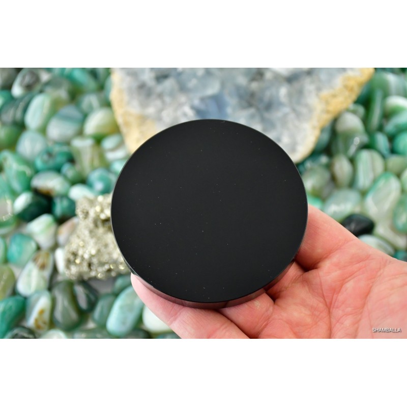 Lustro z obsydianu czarnego 8cm - Kamienie naturalne - Sklep Shamballa