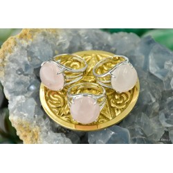 Pierścionek okrągły kwarc różowy - Kamienie naturalne - Sklep Shamballa