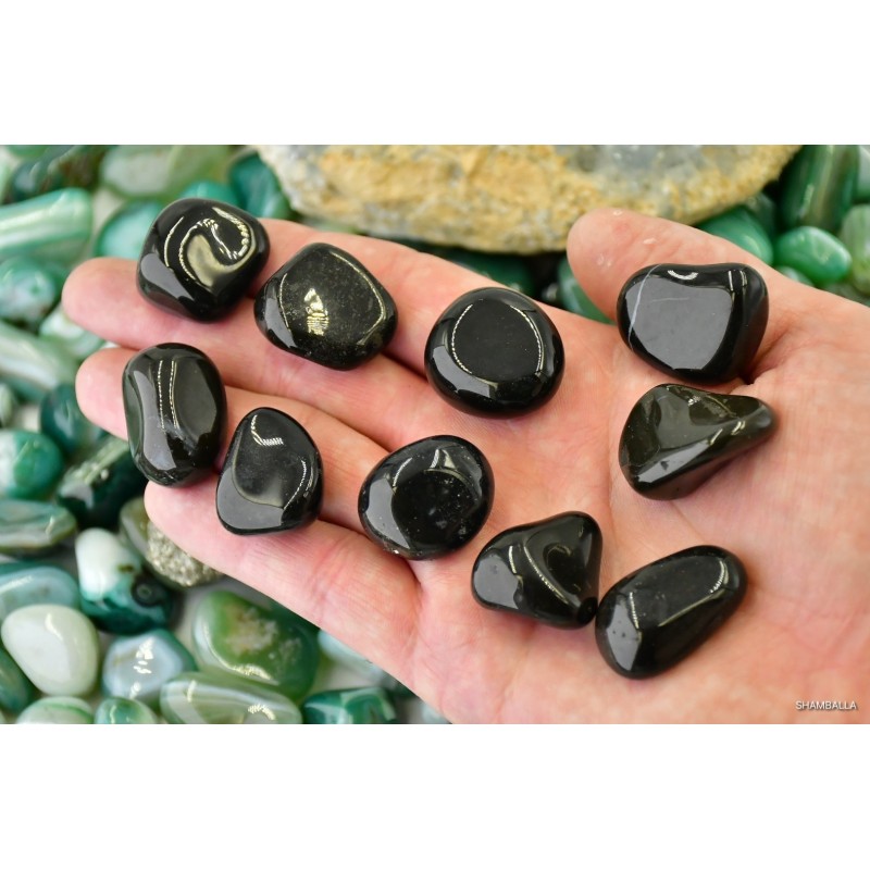 Onyks czarny szlifowany 13 - 40 g - Kamienie naturalne - Sklep Shamballa