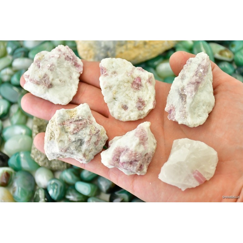 Rubelit - Turmalin różowy 30 - 60 g surowy - Kamienie naturalne - Sklep Shamballa
