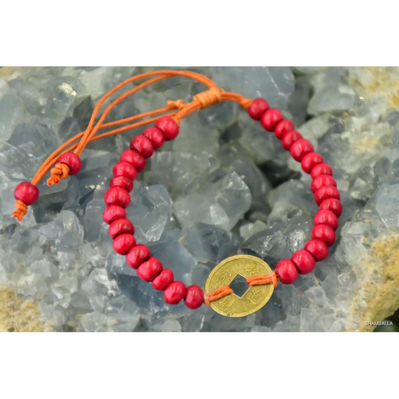 Bransoletka szczęścia Feng Shui czerwona - Kamienie naturalne - Sklep Shamballa