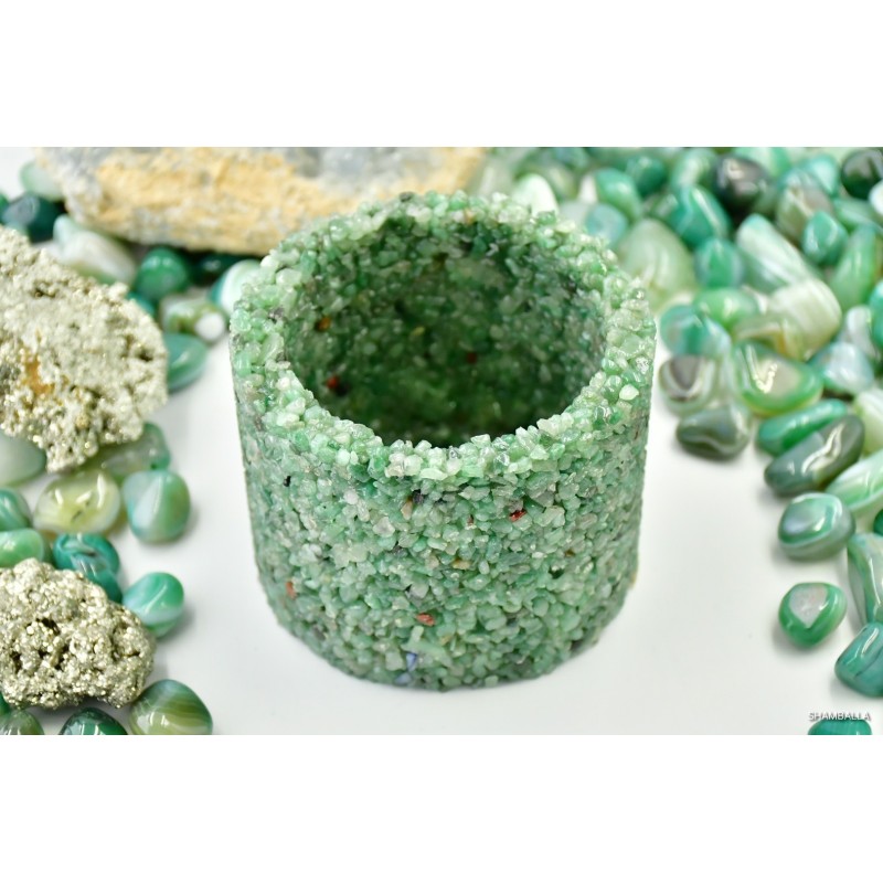 Awenturyn zielony - świecznik na podgrzewacz - Kamienie naturalne - Sklep Shamballa