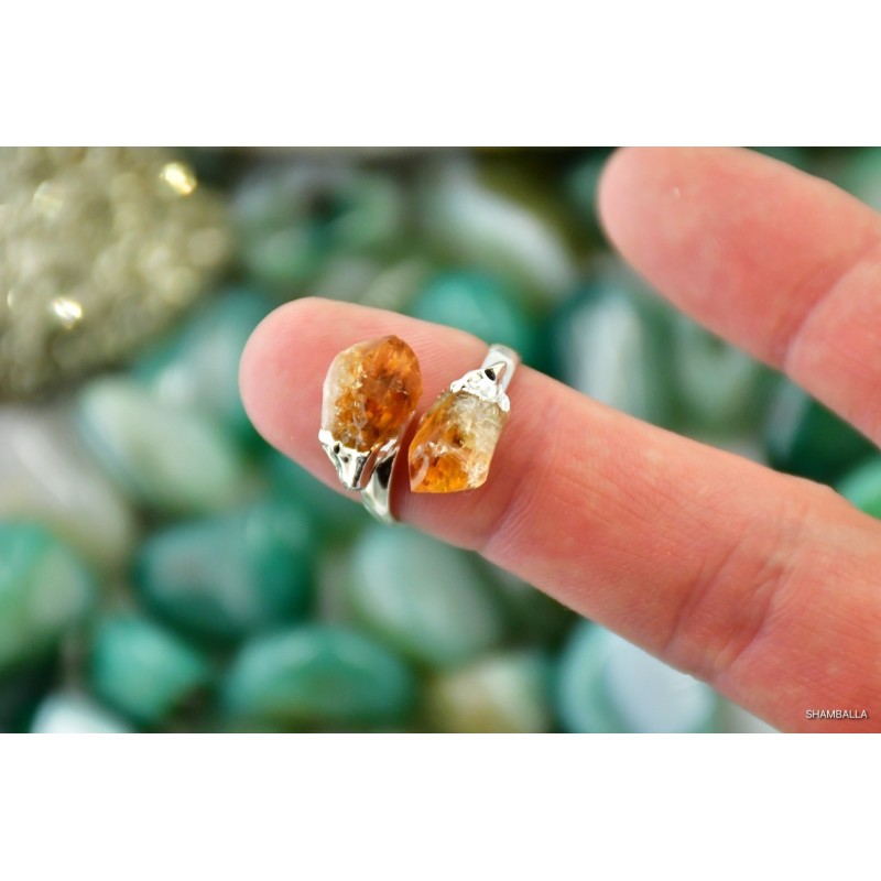 Pierścionek cytryn surowy - Kamienie naturalne - Sklep Shamballa