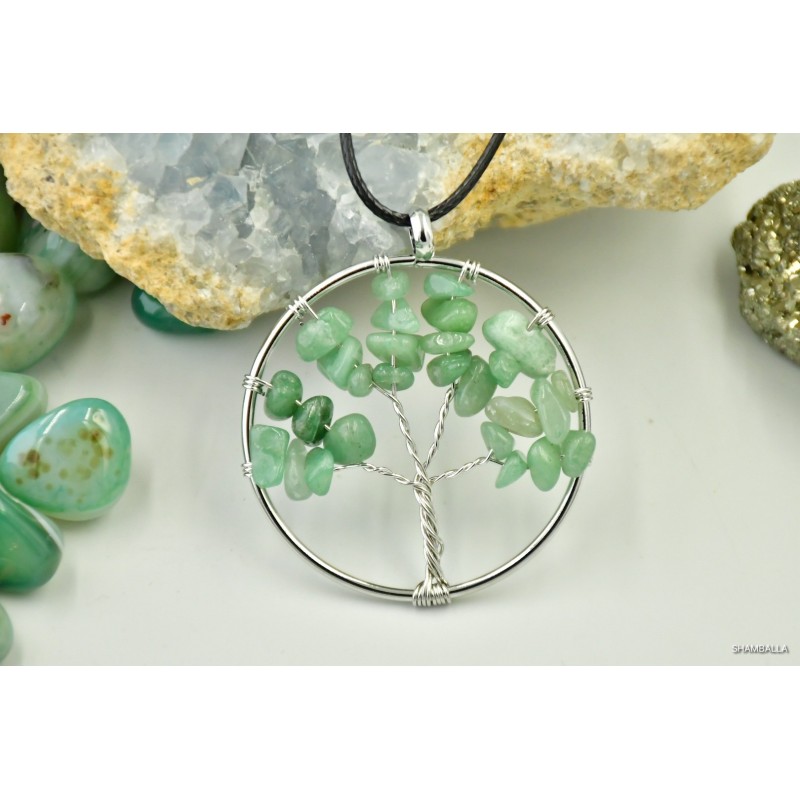 Naszyjnik drzewo życia - Awenturyn zielony - Kamienie naturalne - Sklep Shamballa