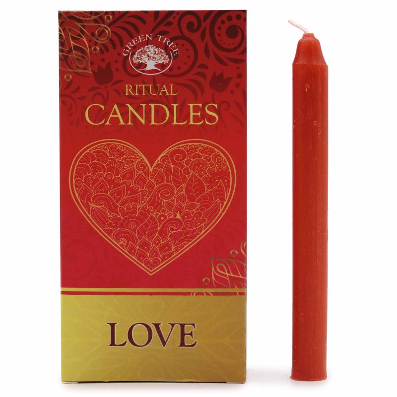 Zestaw 10 czerwonych świeczek rytualnych na miłość - Sklep Shamballa
