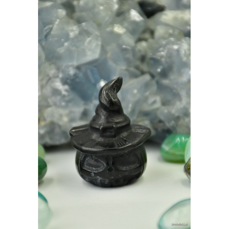 Obsydian czarny figurka w kształcie dyni, Halloween - Kamienie naturalne - Sklep Shamballa