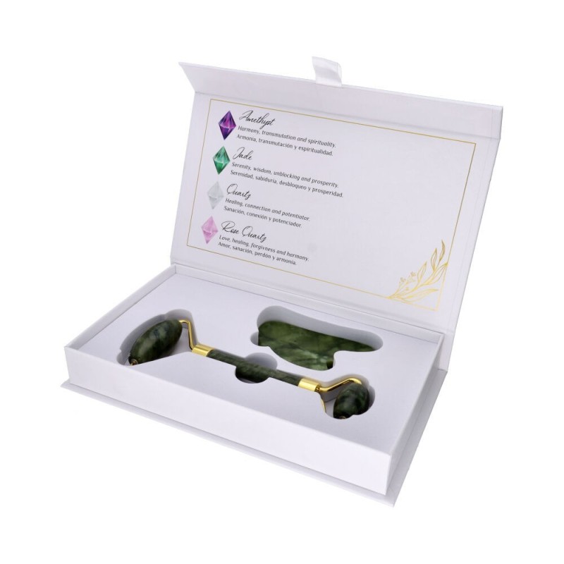 Jadeit zielony - zestaw do masażu twarzy i ciała - Kamienie naturalne - Sklep Shamballa
