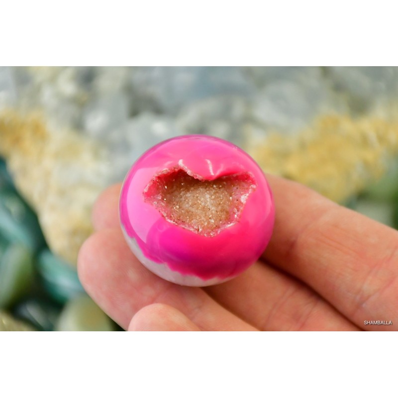 Agat różowa kula - wzór B - Kamienie naturalne - Sklep Shamballa