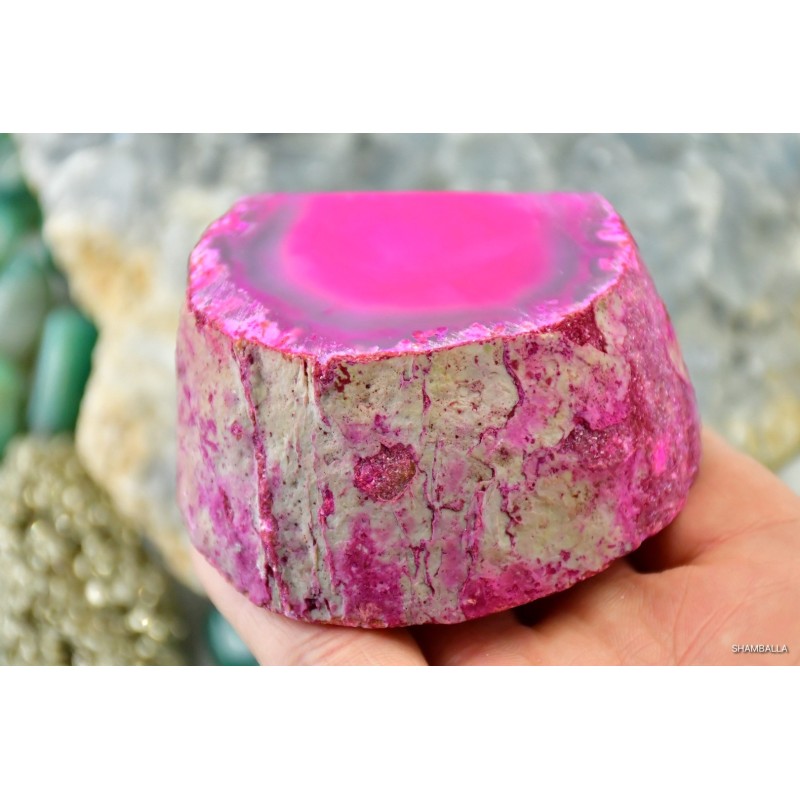 Agat geoda różowa przecięta 267 g - Kamienie naturalne - Sklep Shamballa