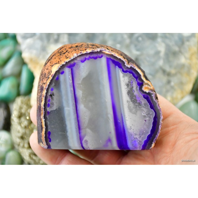 Agat geoda fioletowa przecięta 347 g - Kamienie naturalne - Sklep Shamballa