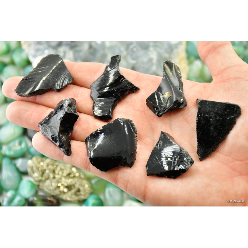 Obsydian czarny surowy 4 - 10 g - Kamienie naturalne - Sklep Shamballa