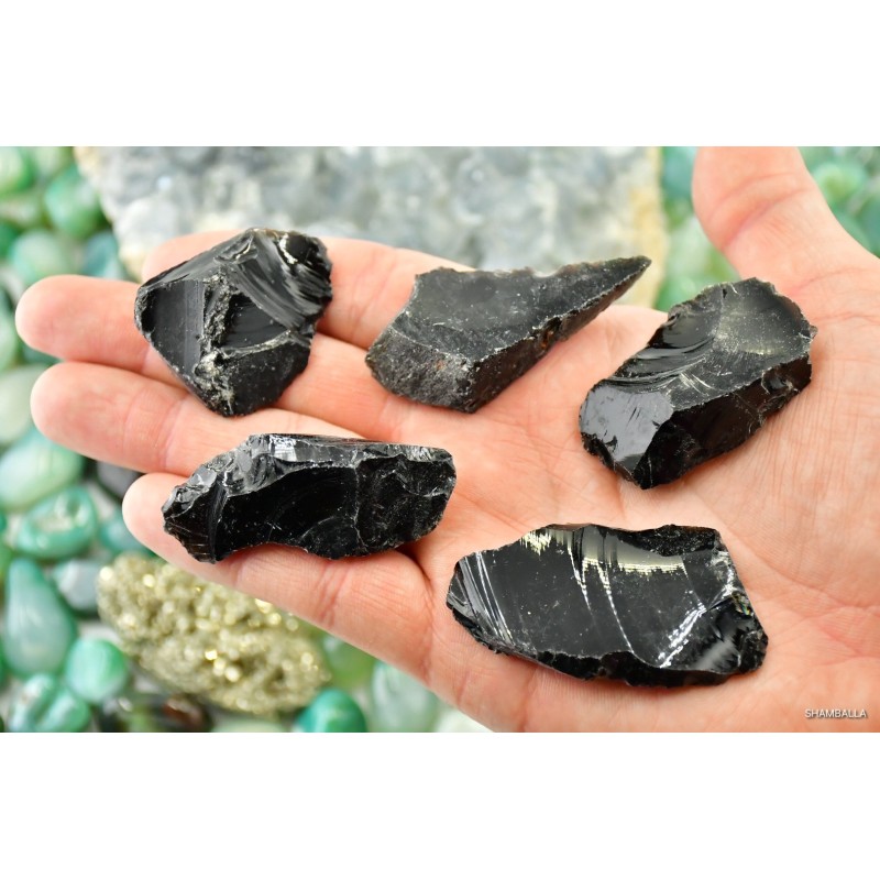 Obsydian czarny surowy 11 - 22 g - Kamienie naturalne - Sklep Shamballa