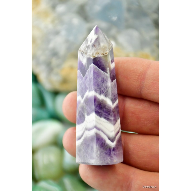 Ametyst chevron obelisk 33 g - Sklep Shamballa Ametyst chevron obelisk 33 g - Sklep Shamballa