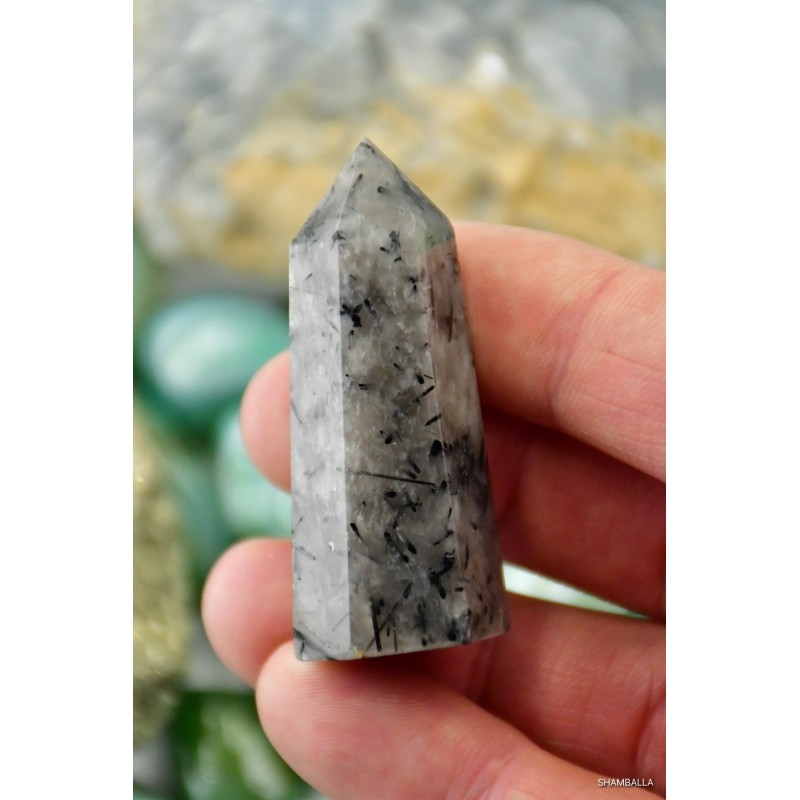 Kwarc z turmalinem obelisk 30 g - Kamienie naturalne - Sklep Shamballa