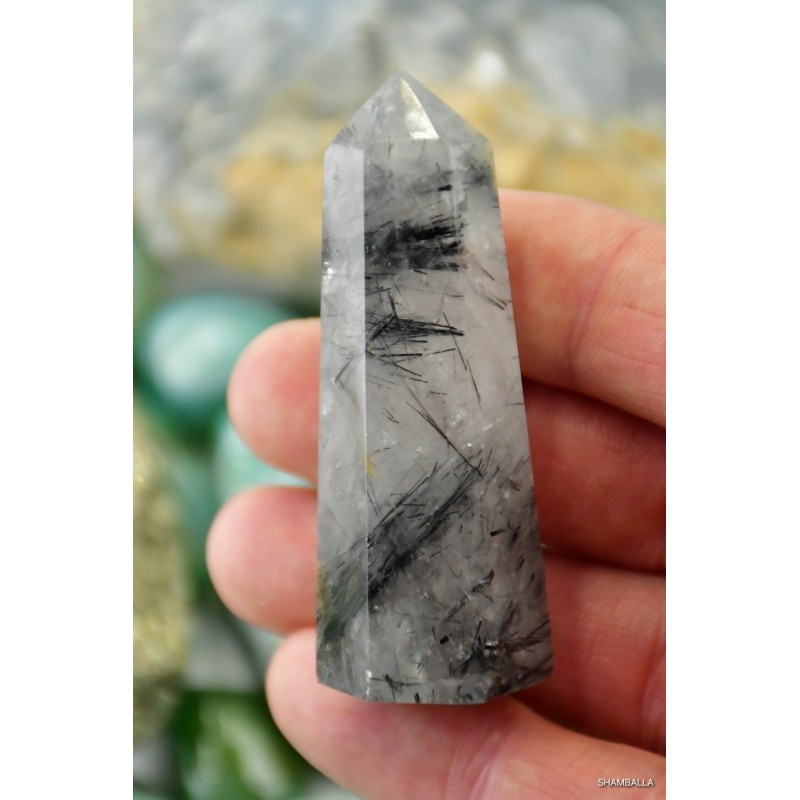 Kwarc z turmalinem obelisk 38 g - Kamienie naturalne - Sklep Shamballa