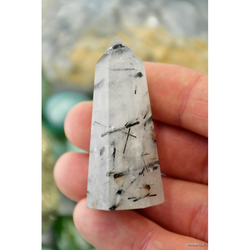 Kwarc z turmalinem obelisk 34 g - Kamienie naturalne - Sklep Shamballa