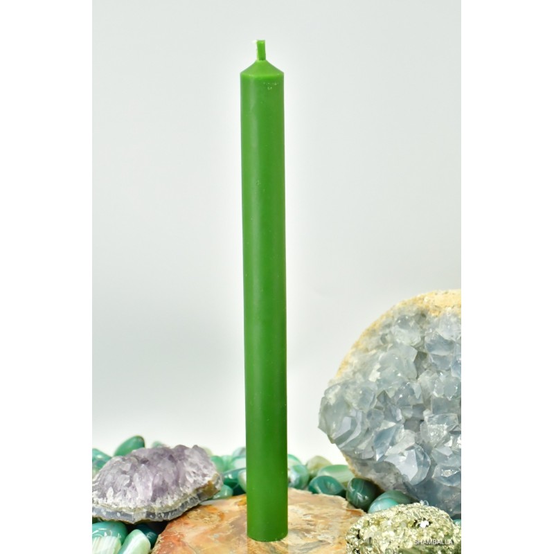 Zielona świeca stołowa 25 cm - Sklep Shamballa