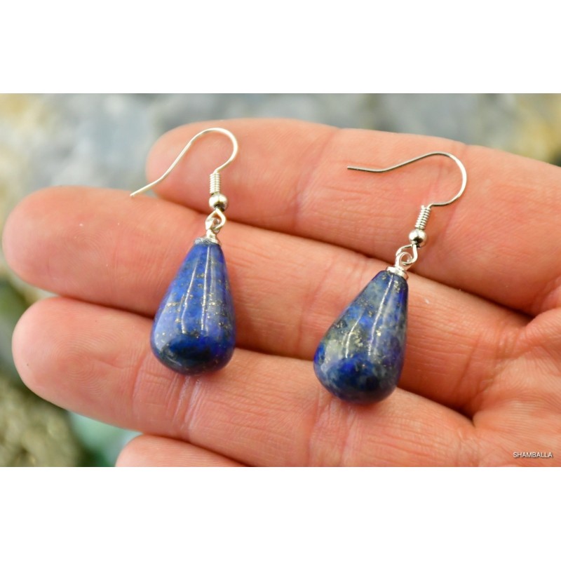 Kolczyki lapis lazuli w kształcie łezki - Kamienie naturalne - Sklep Shamballa