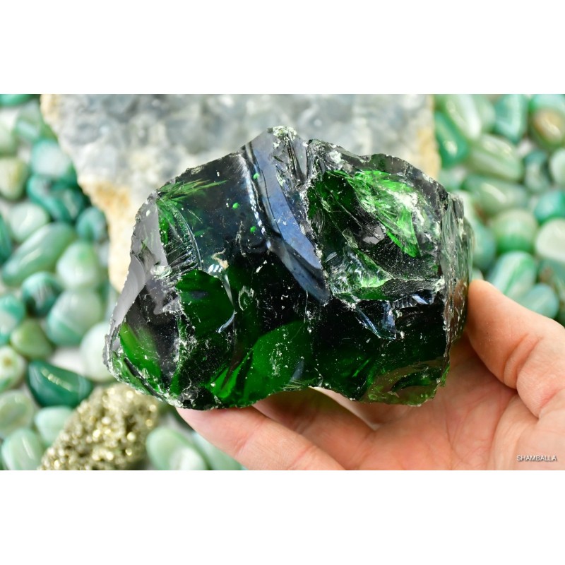 Obsydian zielony surowy okaz 553 g - Kamienie naturalne - Sklep Shamballa