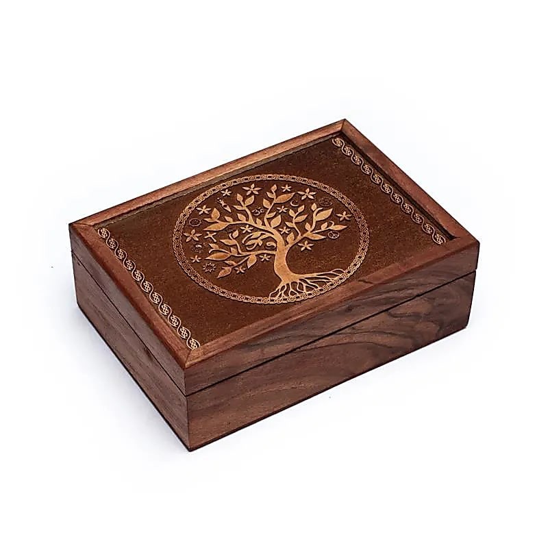 Pudełko z grawerowanym symbolem Drzewa Życia - Sklep Shamballa