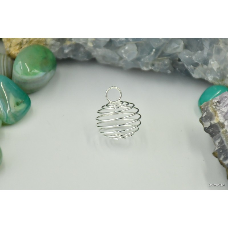 Koszyczek, spreżynka na kamienie w kolorze srebrnym 2 cm - Kamienie naturalne - Sklep Shamballa