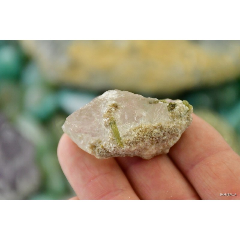 Turmalin zielony na kwarcu surowy okaz 24 g - Kamienie naturalne - Sklep Shamballa