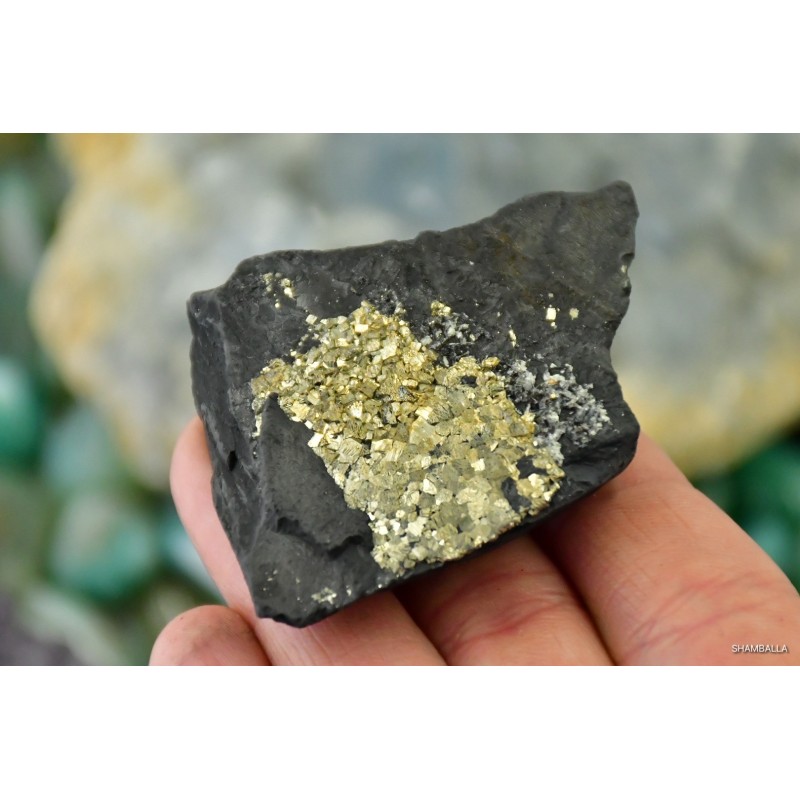 Szungit z pirytem surowy okaz 80 g - Kamienie naturalne - Sklep Shamballa