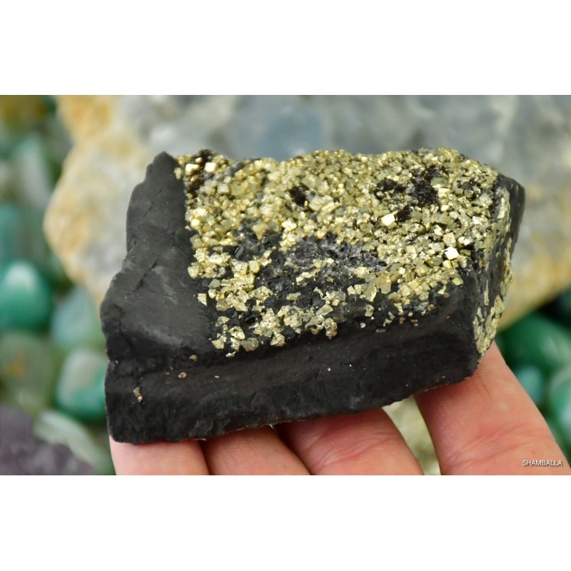 Szungit z pirytem surowy okaz 198 g - Kamienie naturalne - Sklep Shamballa