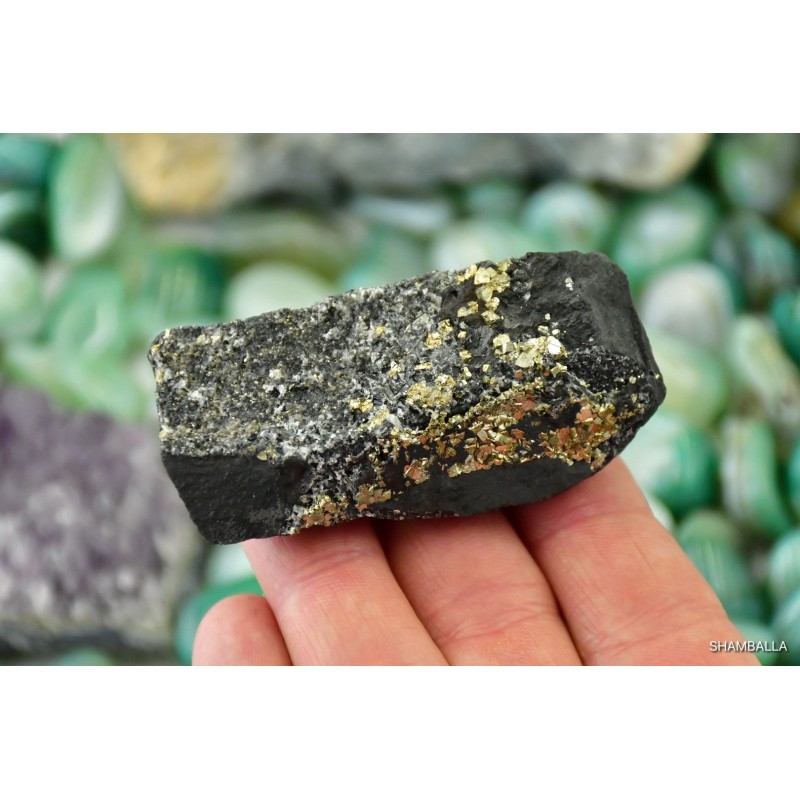Szungit z pirytem surowy okaz 75 g - Kamienie naturalne - Sklep Shamballa