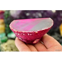 Agat geoda różowa przecięta 280 g - Sklep Shamballa