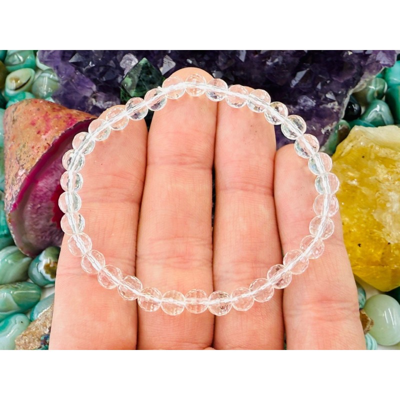 Bransoletka kryształ górski fasetowany 6mm - Sklep Shamballa Bransoletka kryształ górski fasetowany 6mm - Sklep Shamballa