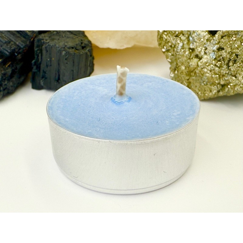 Niebieska świeca z wosku sojowego - podgrzewacz, tealight - Sklep Shamballa Niebieska świeca z wosku sojowego - podgrzewacz, tealight - Sklep Shamballa