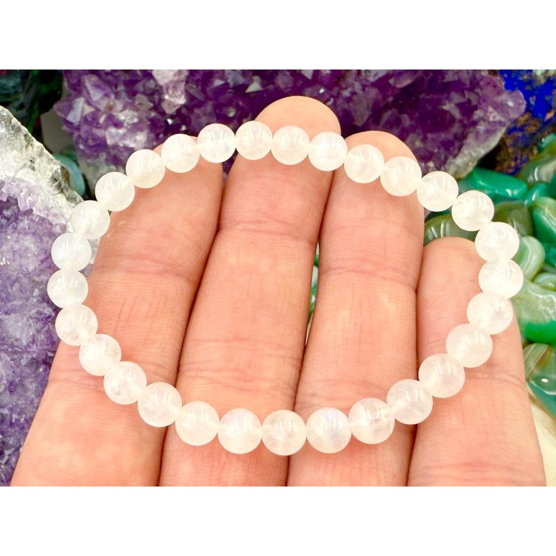 Bransoletka biały kamień księżycowy 6mm - Sklep Shamballa Bransoletka biały kamień księżycowy 6mm - Sklep Shamballa