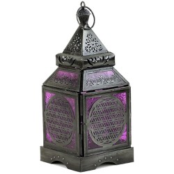 Lampion fioletowy orientalny z Kwiatem Życia - Sklep ze świecami Shamballa